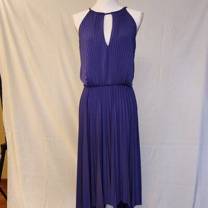 Maggy London Purple Pleated Halter Dress